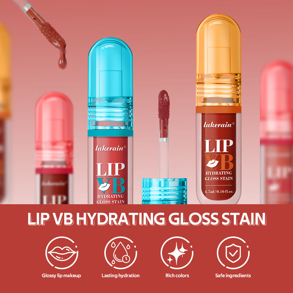 Lip Stain VB Hydrating Gloss Stain, Long-Lasting Hydration, Nourish Lips with Vitamin B12, Magnesium, Coconut Water
