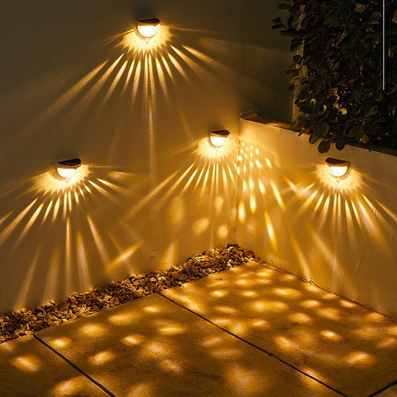 Solar Wall Lamp Outdoor Waterproof 6LEDs Light for Porch, Garden, Fence, Driveway, Yard, Warm White Lighting