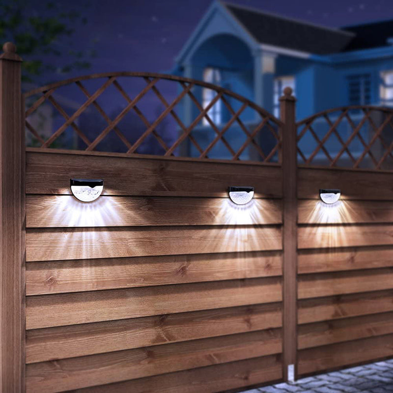 Solar Wall Lamp Outdoor Waterproof 6LEDs Light for Porch, Garden, Fence, Driveway, Yard, Warm White Lighting