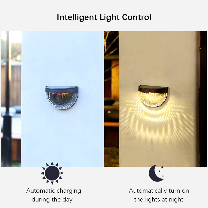 Solar Wall Lamp Outdoor Waterproof 6LEDs Light for Porch, Garden, Fence, Driveway, Yard, Warm White Lighting