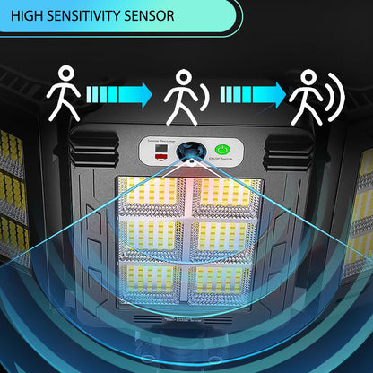 Solar Motion Sensor Lights Outdoor Adjustable, IP66 Waterproof Flood Lights, Remote Control Garden Lamp