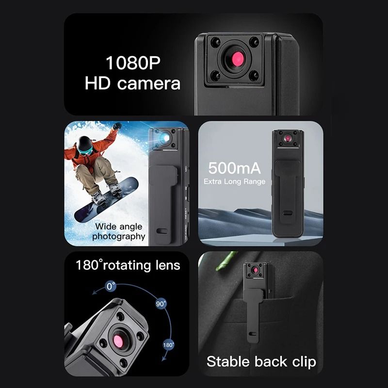 Mini 1080P WiFi Night Vision Camera With Optional 64GB Card For Outdoor Security And Sports 2