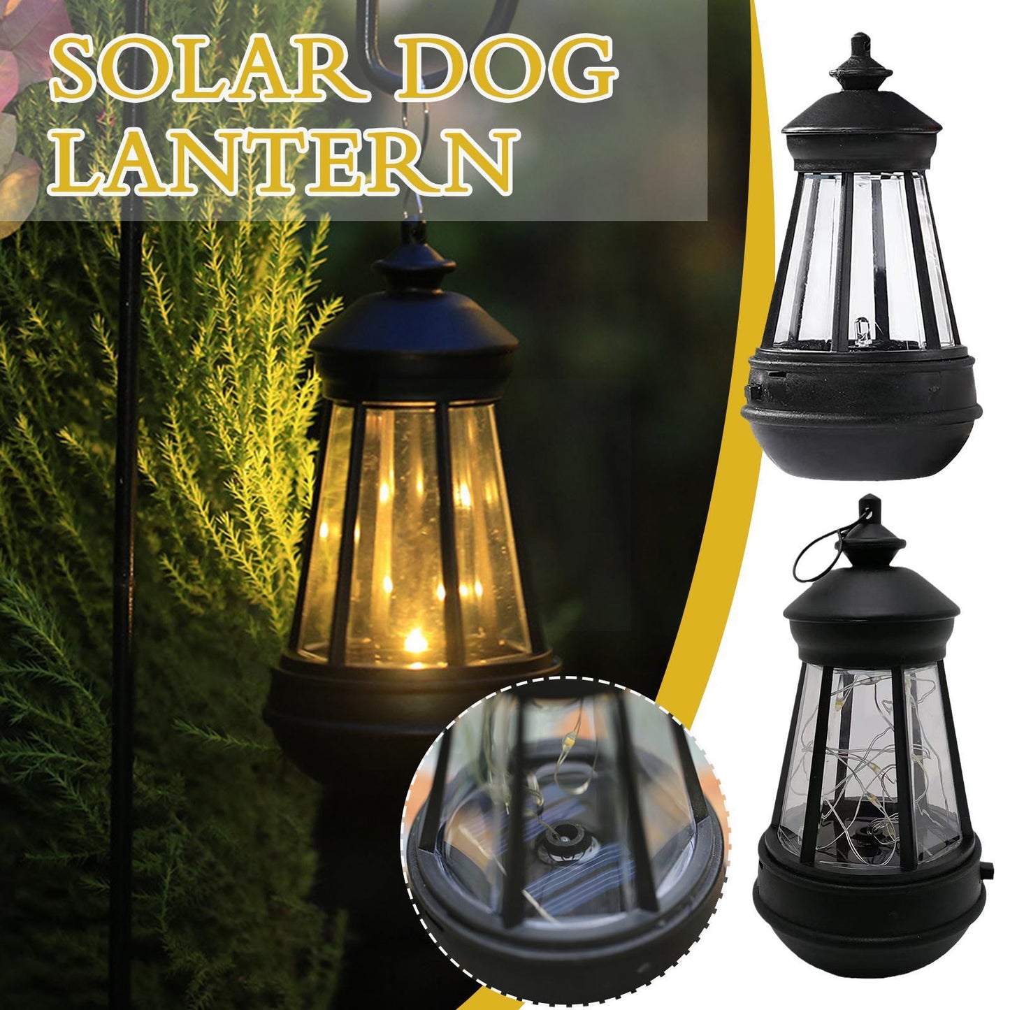 Solar Powered Candle Outdoor Courtyard, LED Solar Light Retro Kerosene Lamp, Garden Lantern Hanging Decor Light