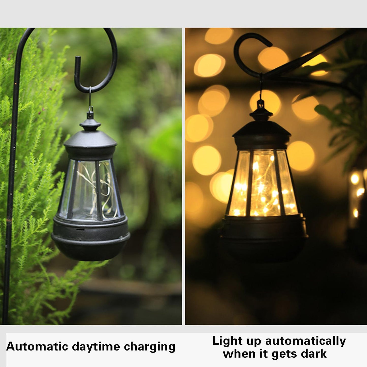 Solar Powered Candle Outdoor Courtyard, LED Solar Light Retro Kerosene Lamp, Garden Lantern Hanging Decor Light