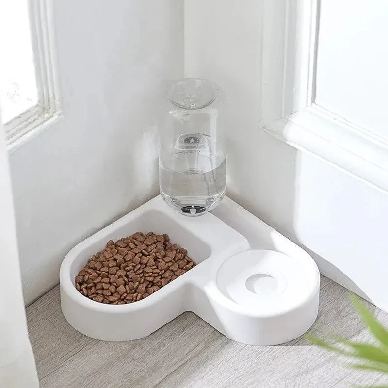 Automatic Pet Water and Food Bowl – 8.7 inch Compact Dual Feeder for Cats and Small Dogs