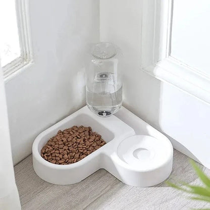 Automatic Pet Water and Food Bowl – 8.7 inch Compact Dual Feeder for Cats and Small Dogs