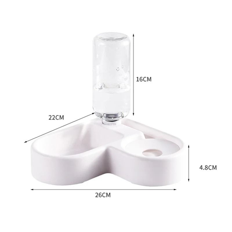 Automatic Pet Water And Food Bowl  87 Inch Compact Dual Feeder For Cats And Small Dogs 5