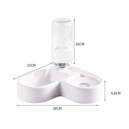 Automatic Pet Water And Food Bowl  87 Inch Compact Dual Feeder For Cats And Small Dogs 5