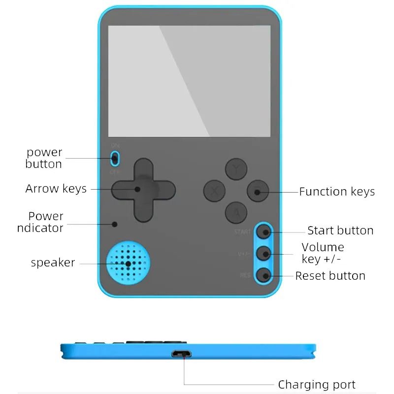 Retro Handheld Gaming Console With 500 Builtin Classic Games For Kids And Adults 6