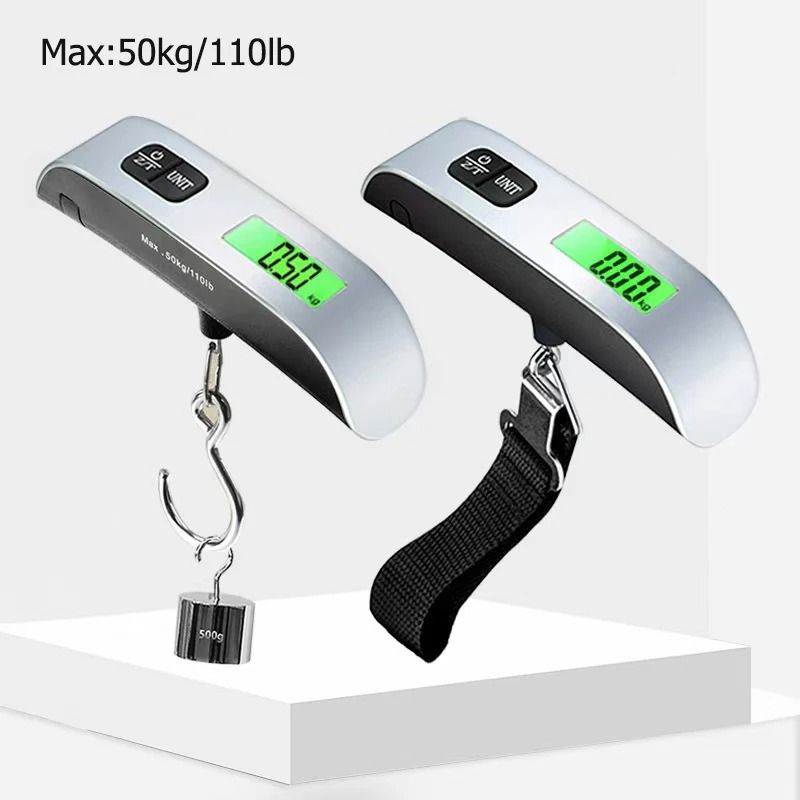Portable Digital Luggage Scale with LCD Display and Hook for Travel Bags