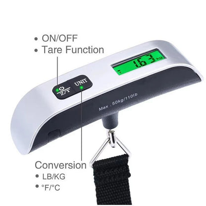Portable Digital Luggage Scale With LCD Display And Hook For Travel Bags 1