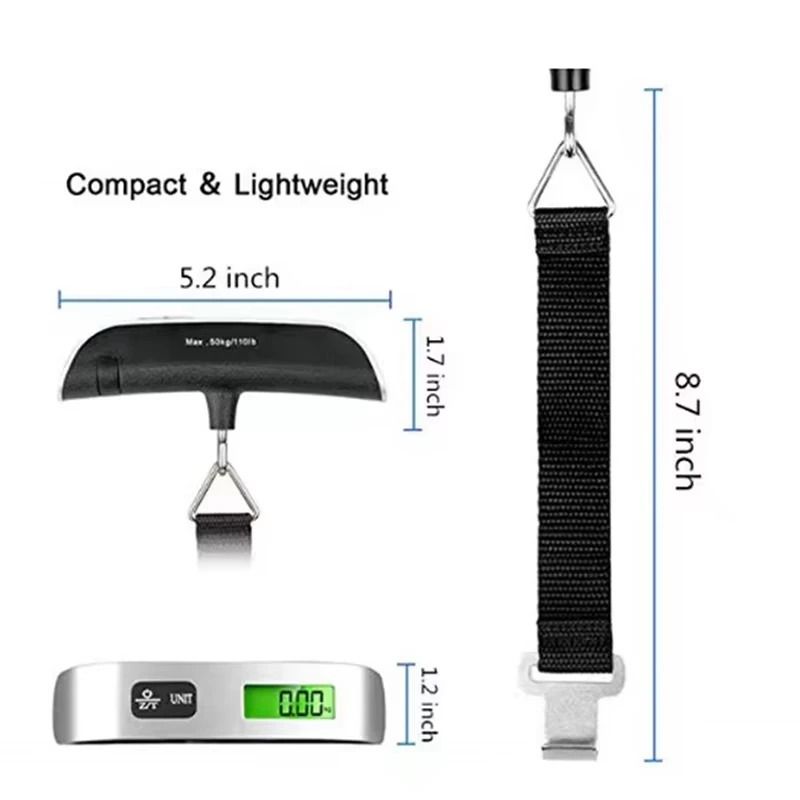 Portable Digital Luggage Scale With LCD Display And Hook For Travel Bags 2