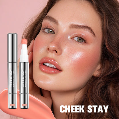 Long Lasting Blendable Liquid Blush, Cheek Blusher with Sponge Applicator, Dewy Buildable Cheek Makeup, All Day Wear