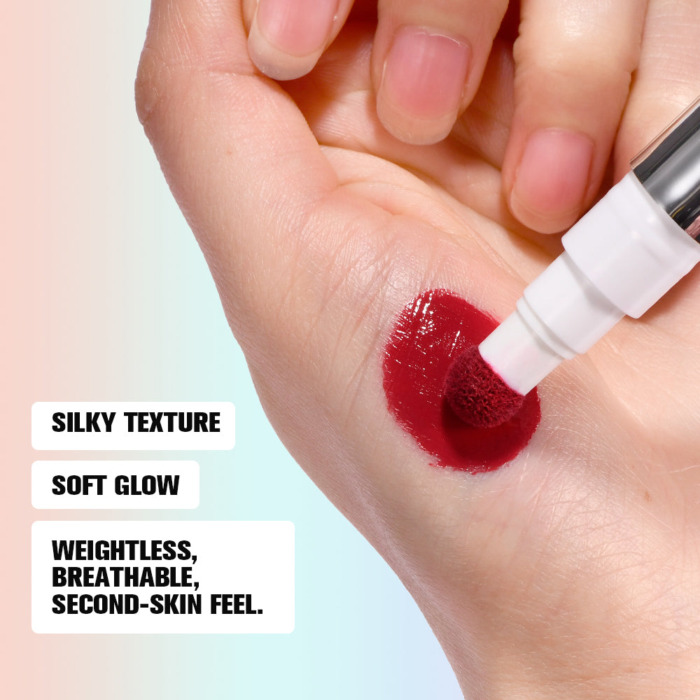 Long Lasting Blendable Liquid Blush, Cheek Blusher with Sponge Applicator, Dewy Buildable Cheek Makeup, All Day Wear