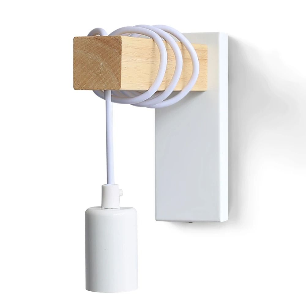 Retro Wall Lamp With Iron And Wood Design And Optional Switch For Bedside Or Dining Room Use 9