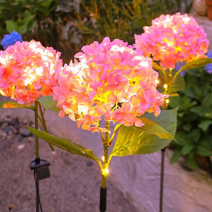 Waterproof Solar Garden Lights Outdoor, LED Hydrangea Flower Light, Courtyard Villa Lawn Landscape Lighting Lamp