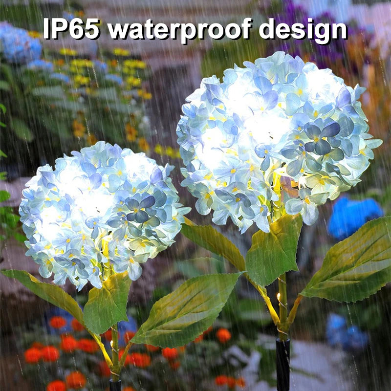Waterproof Solar Garden Lights Outdoor, LED Hydrangea Flower Light, Courtyard Villa Lawn Landscape Lighting Lamp
