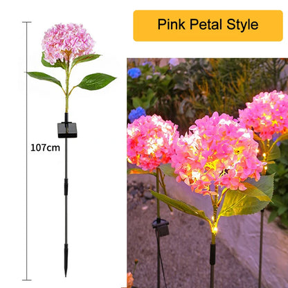 Waterproof Solar Garden Lights Outdoor, LED Hydrangea Flower Light, Courtyard Villa Lawn Landscape Lighting Lamp