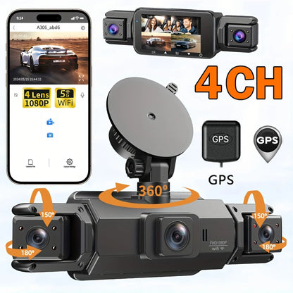 4CH GPS Dashcam With 360 Degree Recording And Parking Monitor 1