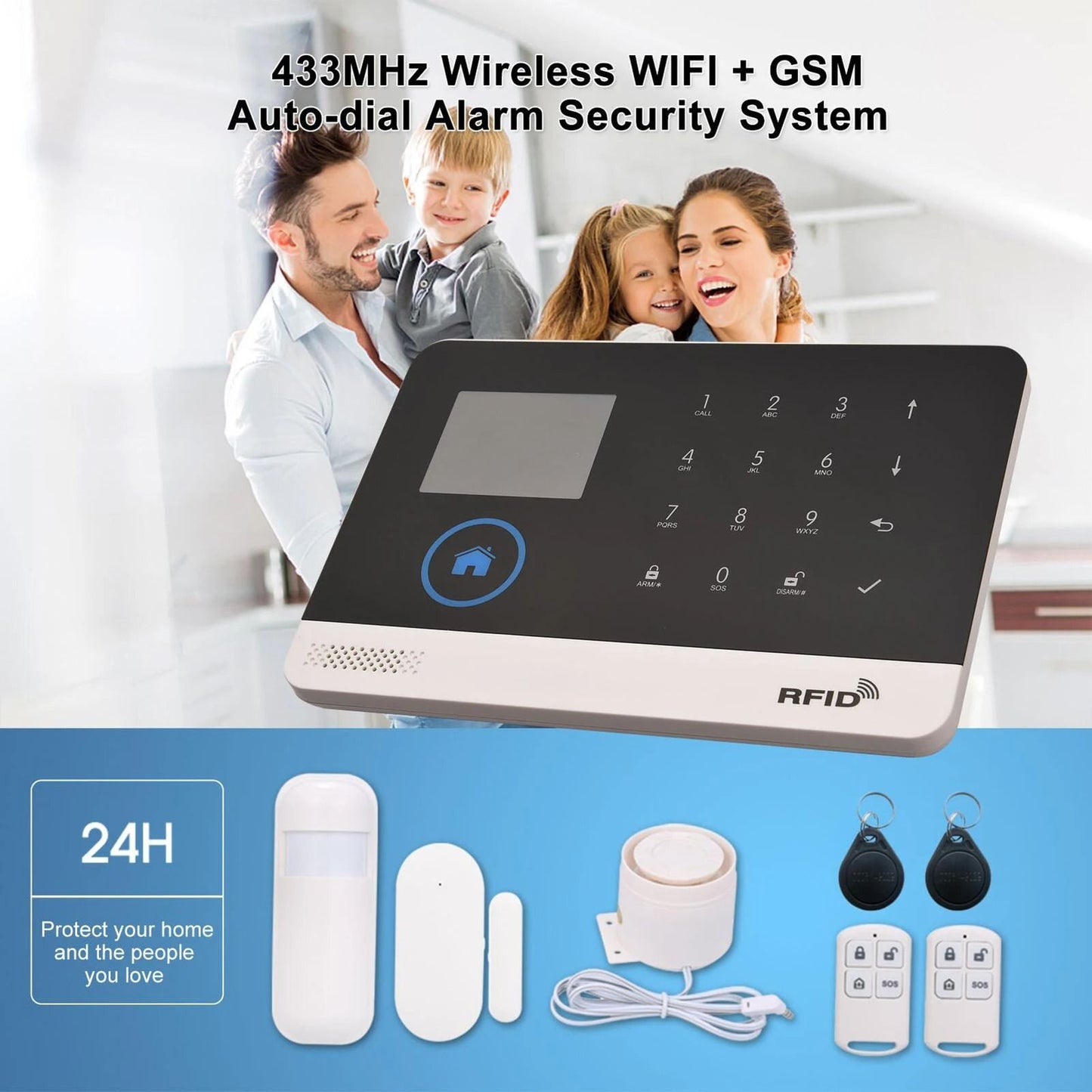 Wireless Alarm System With GSM Dialing And WiFi App Control 1
