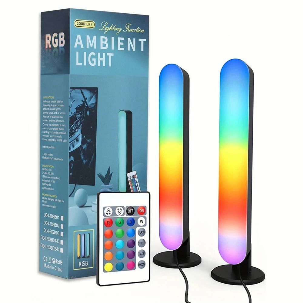 RGB Music Rhythm Light Bar With Sound Pickup  USB Rechargeable LED Desk Decoration 7