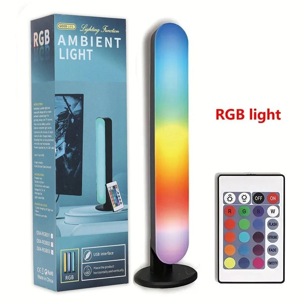 RGB Music Rhythm Light Bar With Sound Pickup  USB Rechargeable LED Desk Decoration 8