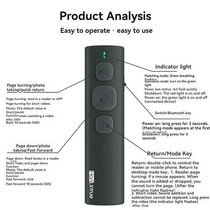 Bluetooth Page Turner Remote For Ebooks And Video Scrolling 4
