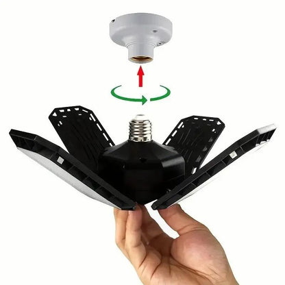 Adjustable LED Garage Light Bulb With E27 Base And Folding Panels 3