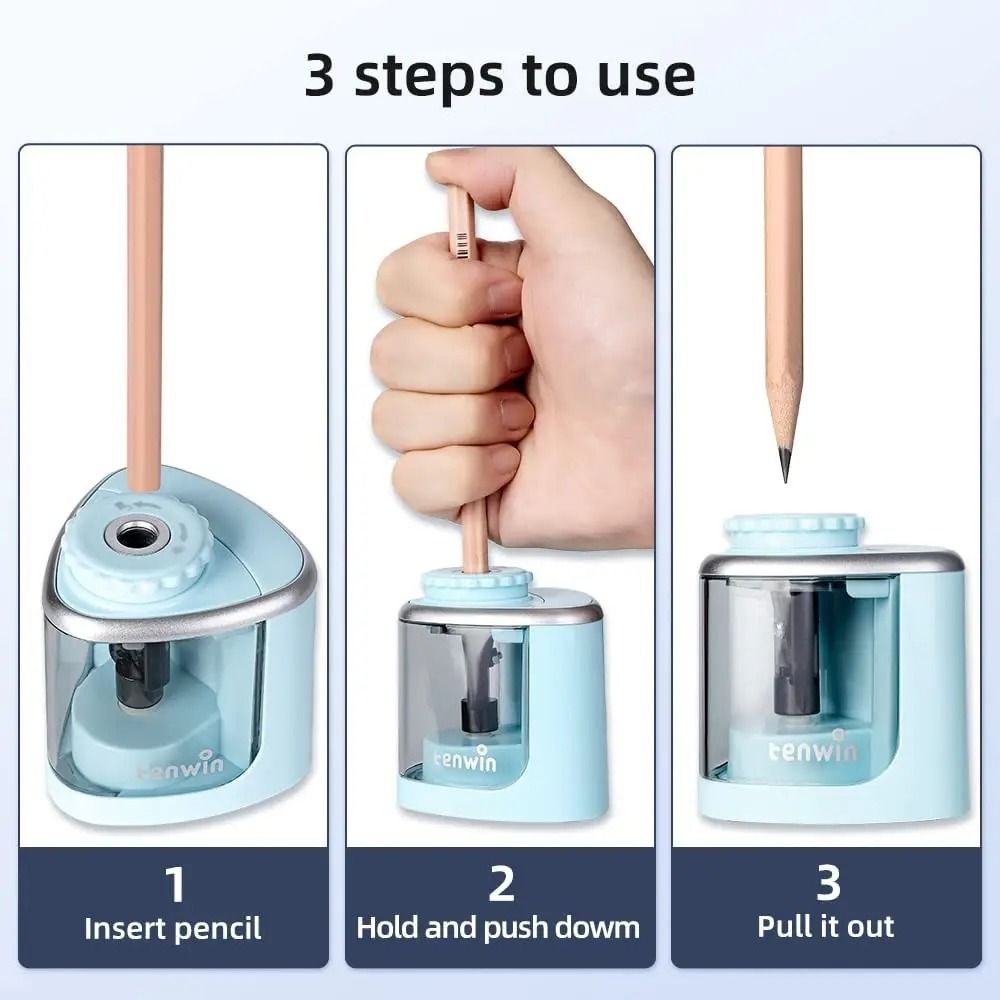 Electric Pencil Sharpener With Safety Blade For Students And Artists 2