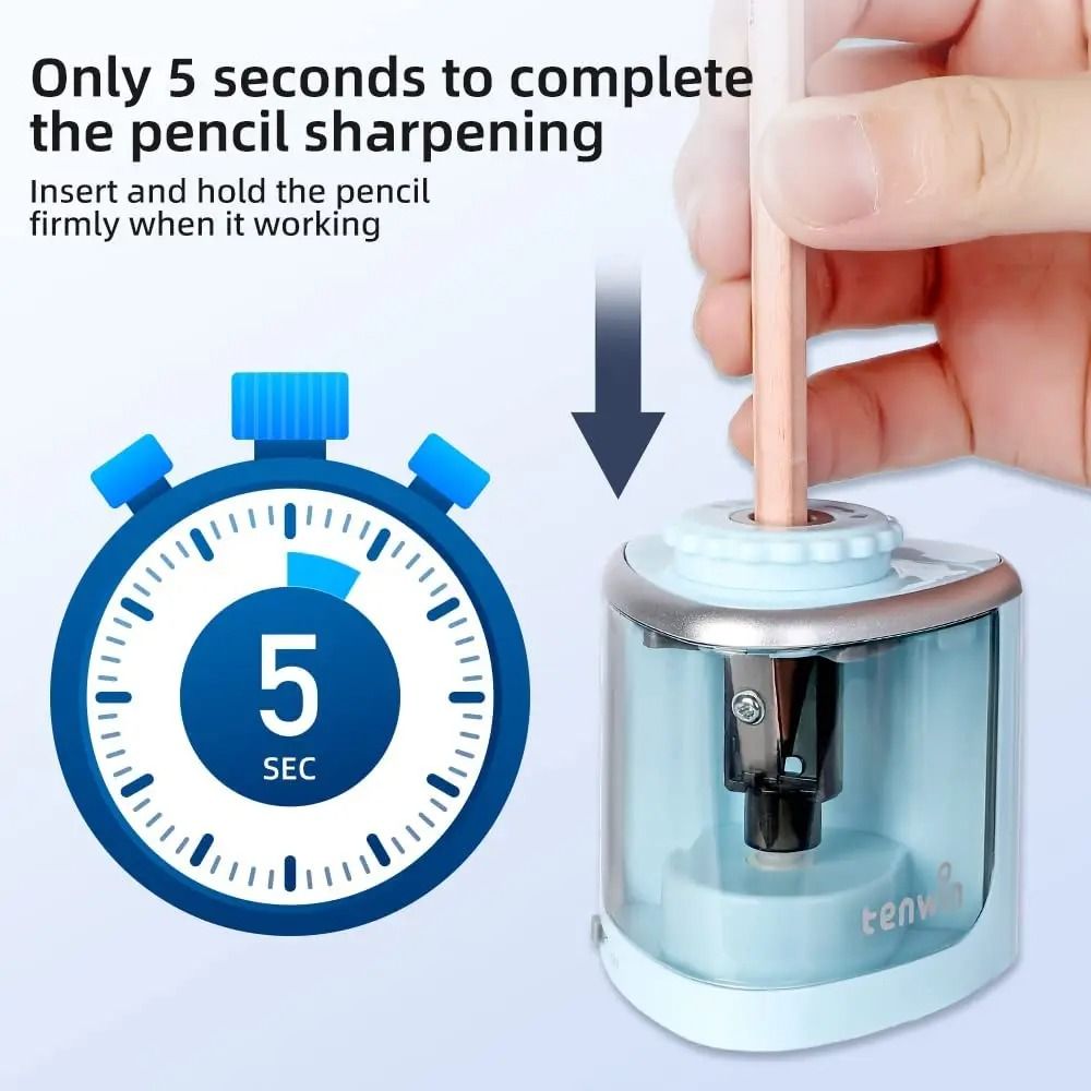 Electric Pencil Sharpener With Safety Blade For Students And Artists 4