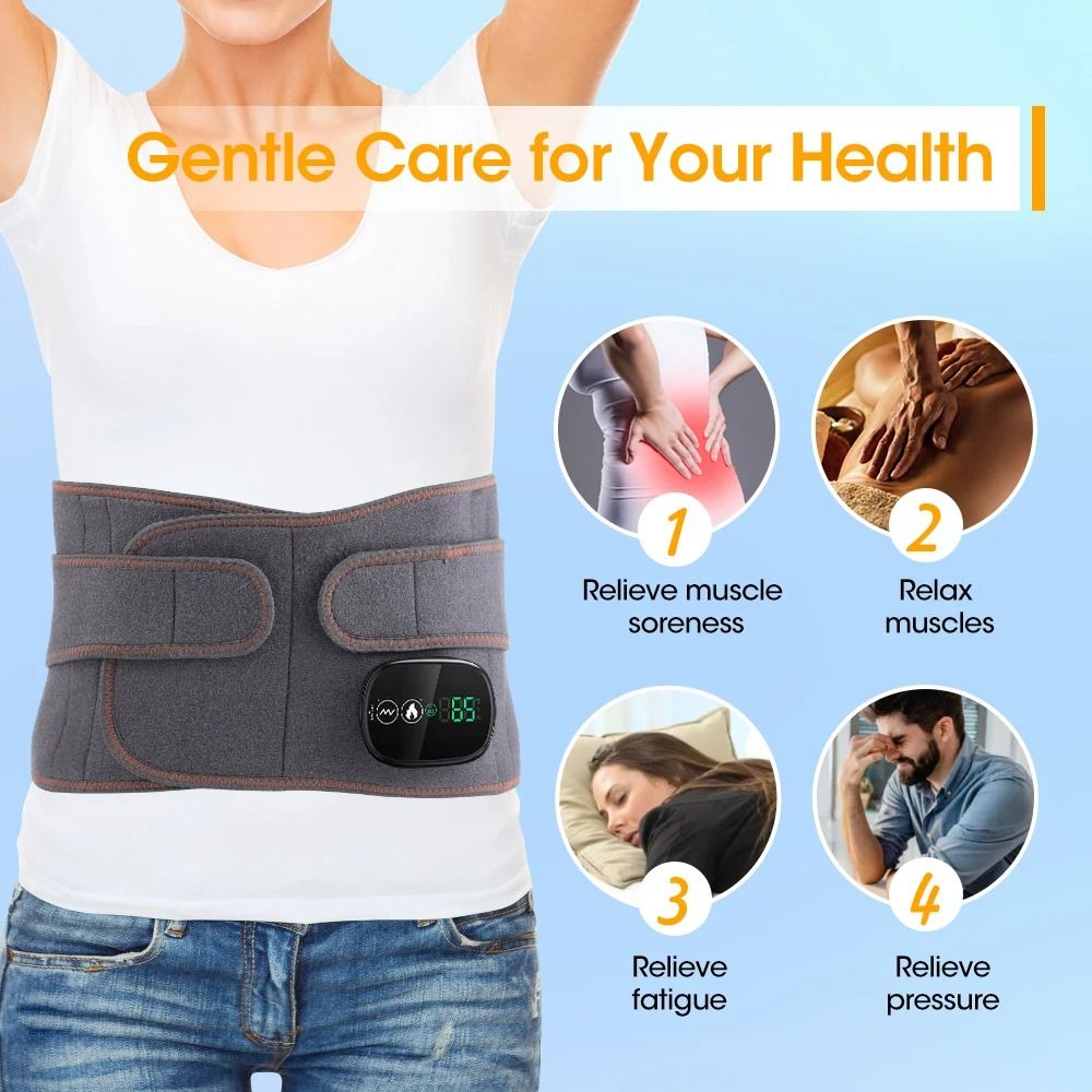 Heating Vibration Waist Massager Belt With Red Light And Lumbar Support 3