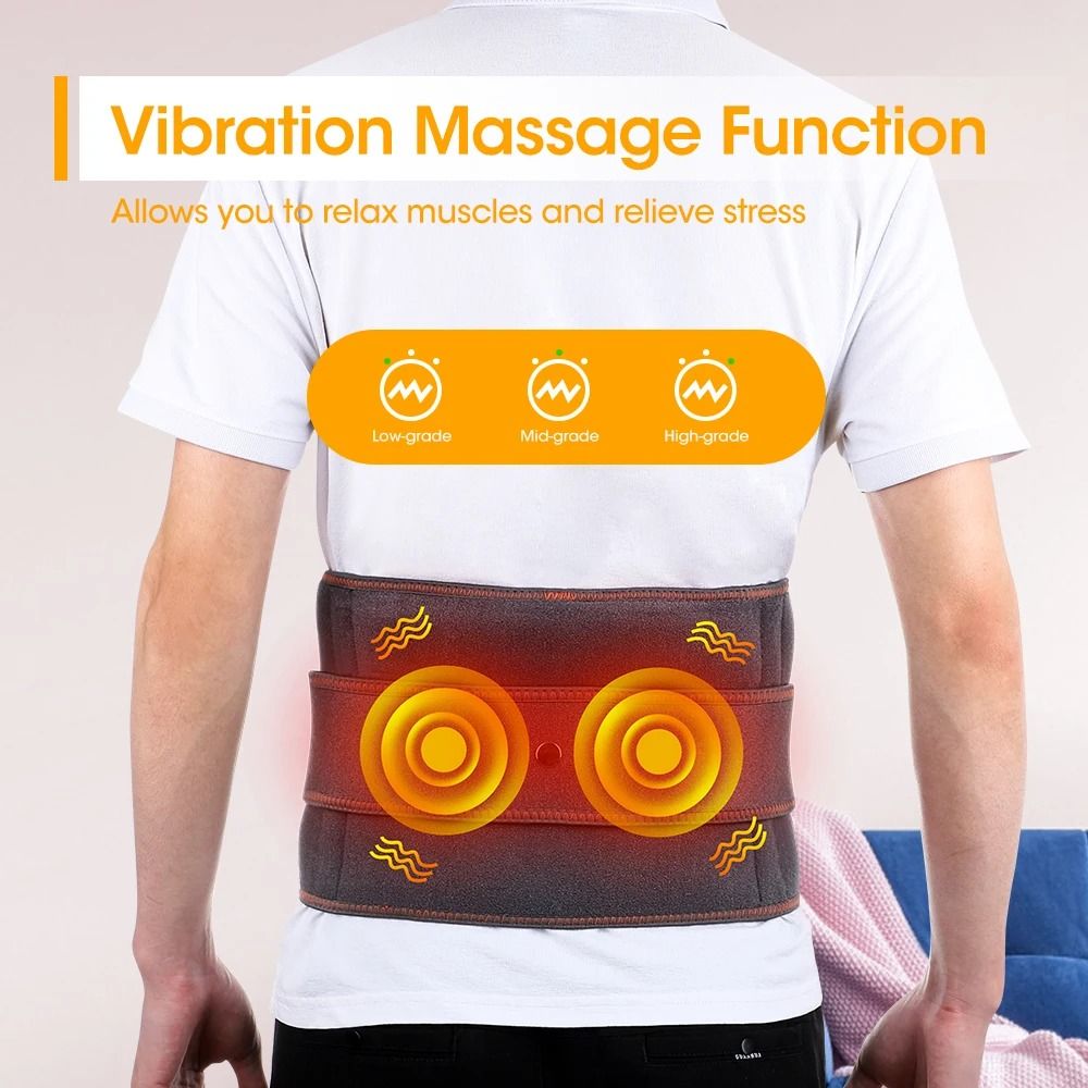 Heating Vibration Waist Massager Belt With Red Light And Lumbar Support 4