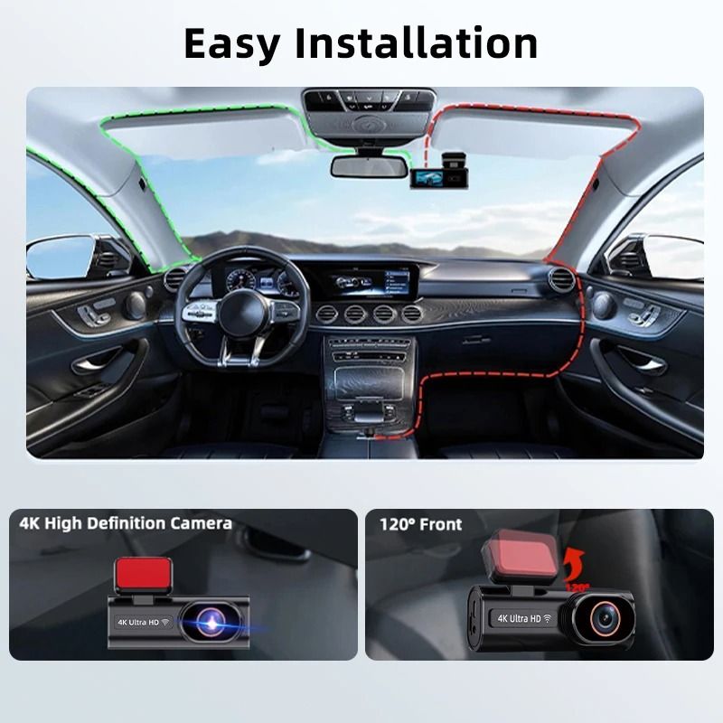 4K Dual Lens Dash Cam With WiFi GPS And Night Vision 6