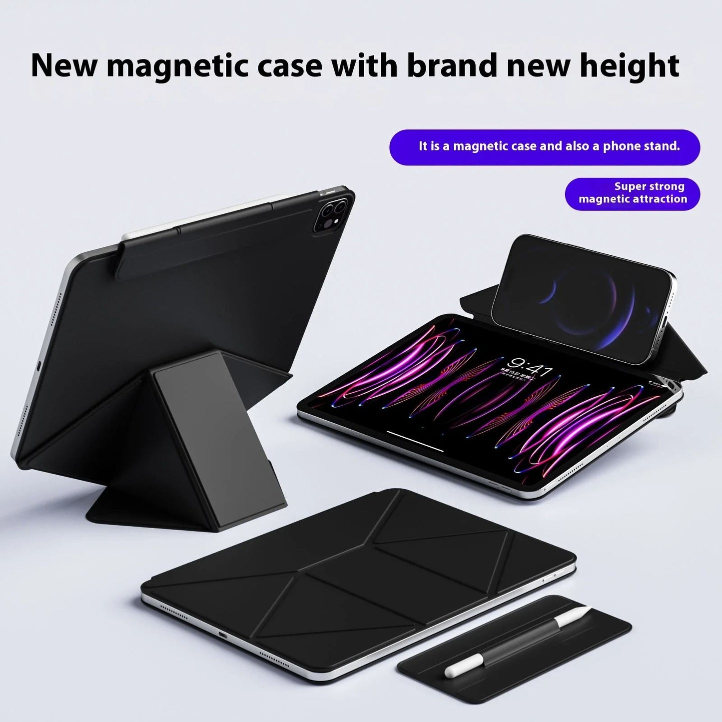 Magnetic IPad Case For Air 7 And Pro 11 13 Inch With Stand And Pencil Holder 4