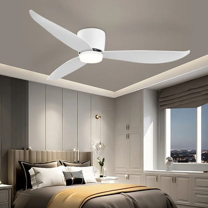Modern LED Ceiling Fan with 6 Speed Settings and Light Strip