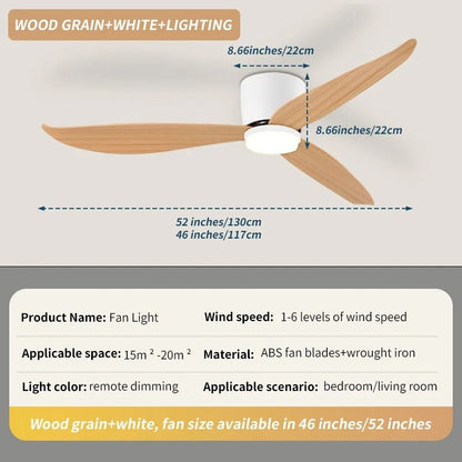 Modern LED Ceiling Fan With 6 Speed Settings And Light Strip 9