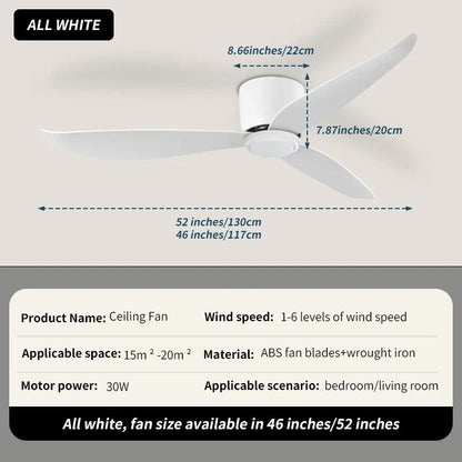Modern LED Ceiling Fan With 6 Speed Settings And Light Strip 7