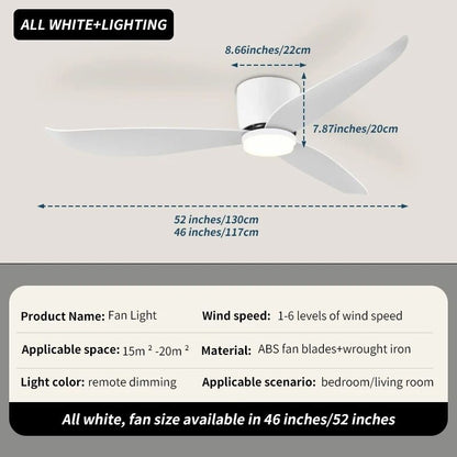 Modern LED Ceiling Fan With 6 Speed Settings And Light Strip 8