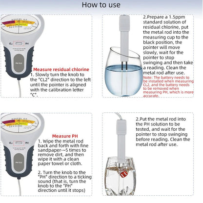 2 In 1 Digital Chlorine And PH Level Tester For Pool And Spa Water Quality 2
