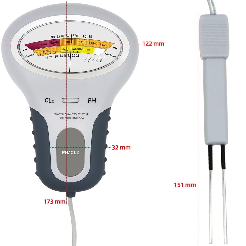 2 In 1 Digital Chlorine And PH Level Tester For Pool And Spa Water Quality 6