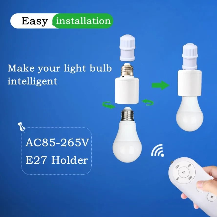 Smart Remote Control Lamp Holder With Timer Function 2