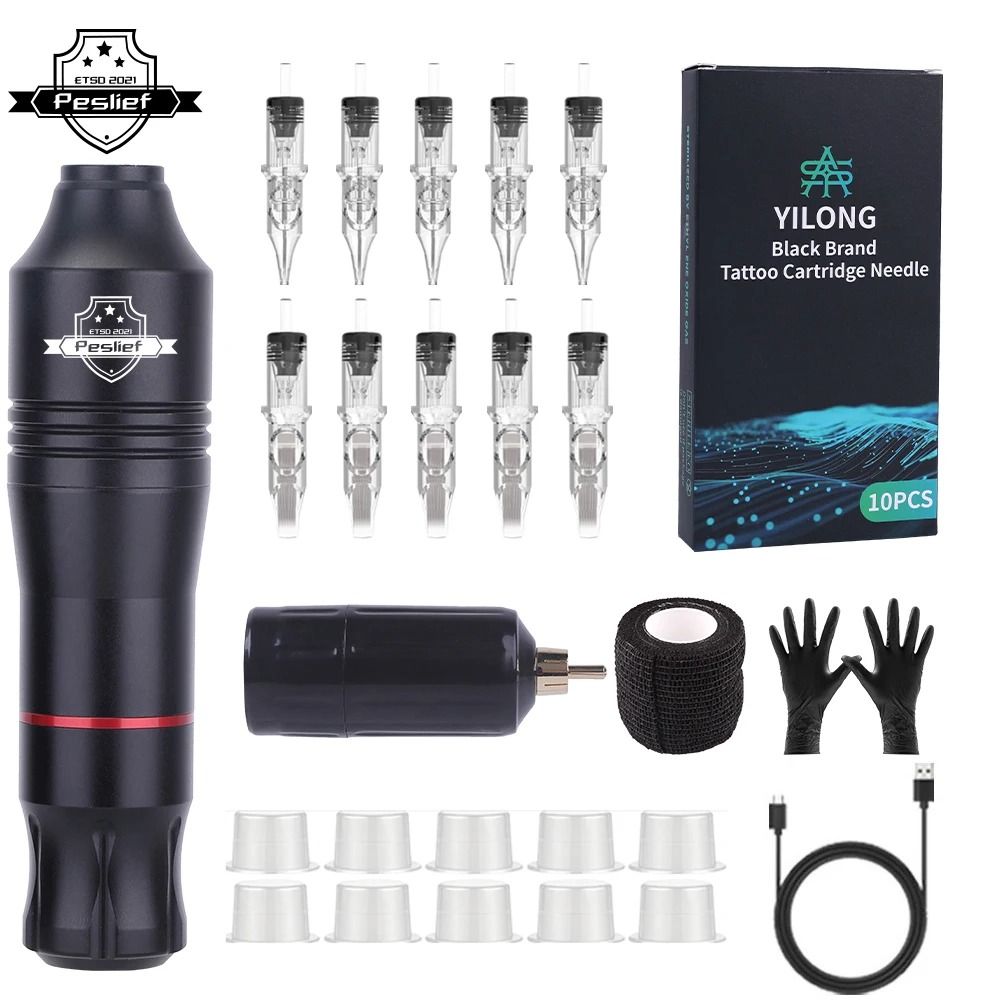 Wireless Rotary Tattoo Kit with Needles for Professional Artists