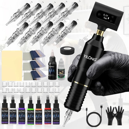 Wireless Rotary Tattoo Kit With Needles For Professional Artists 8