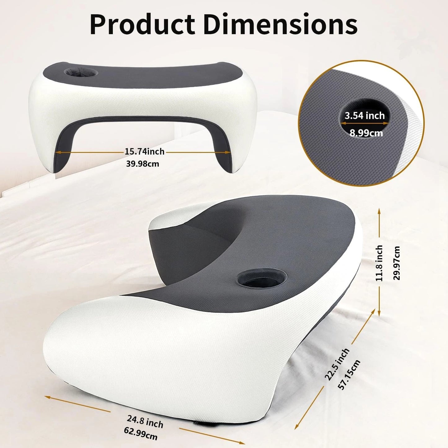Memory Foam Laptop Desk Pillow With Cup Holder For Bed And Sofa 1
