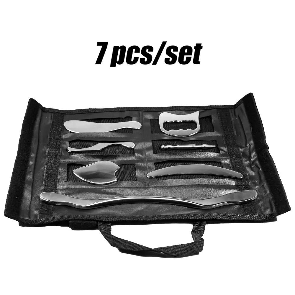 Stainless Steel Gua Sha Massage Tool Set For Full Body Scraping Therapy 8