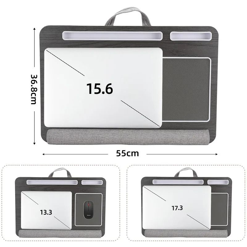 Portable Laptop Desk With Anti Slip Bar And Built In Mouse Pad 5