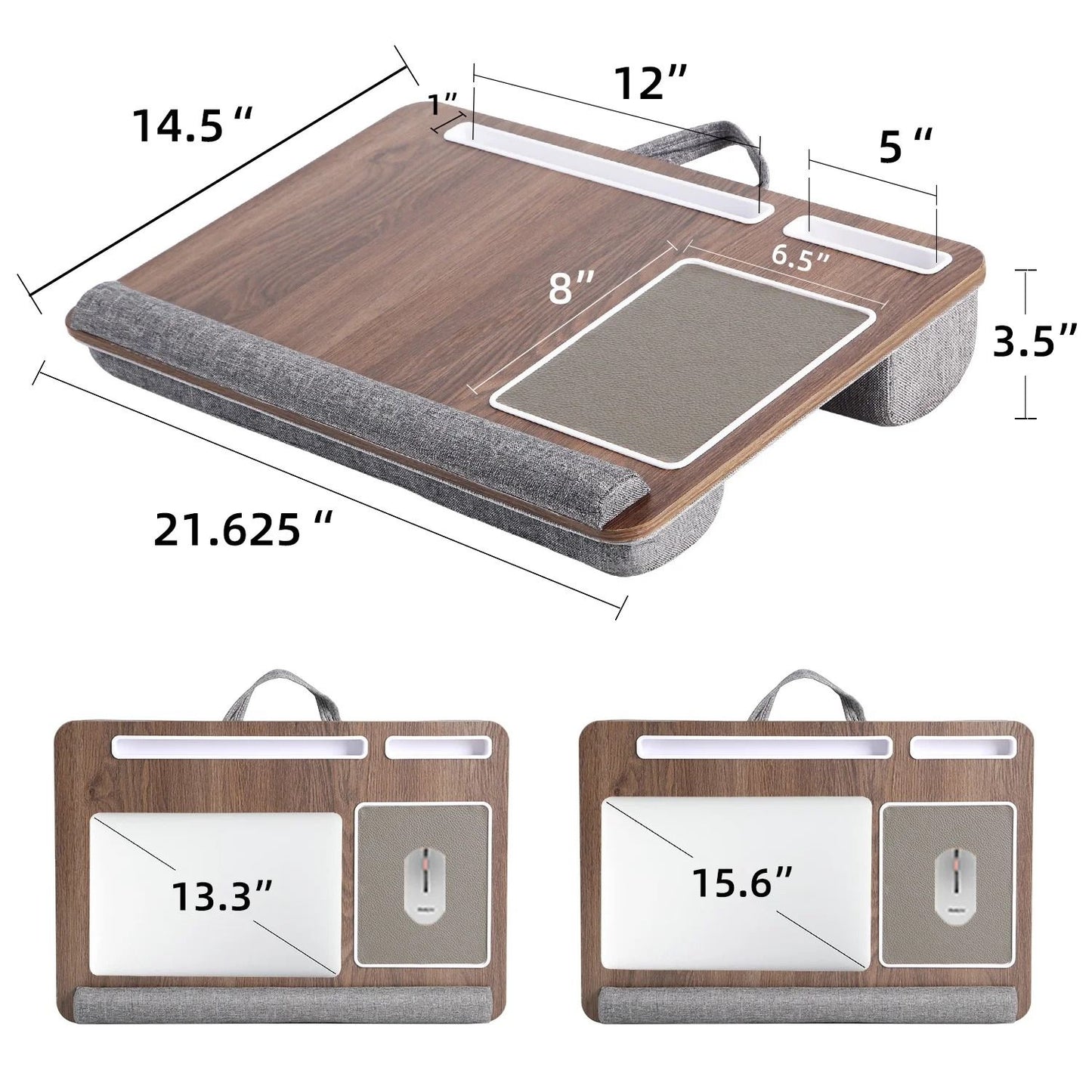Portable Laptop Desk With Anti Slip Bar And Built In Mouse Pad 6