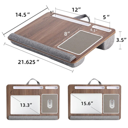 Portable Laptop Desk With Anti Slip Bar And Built In Mouse Pad 6