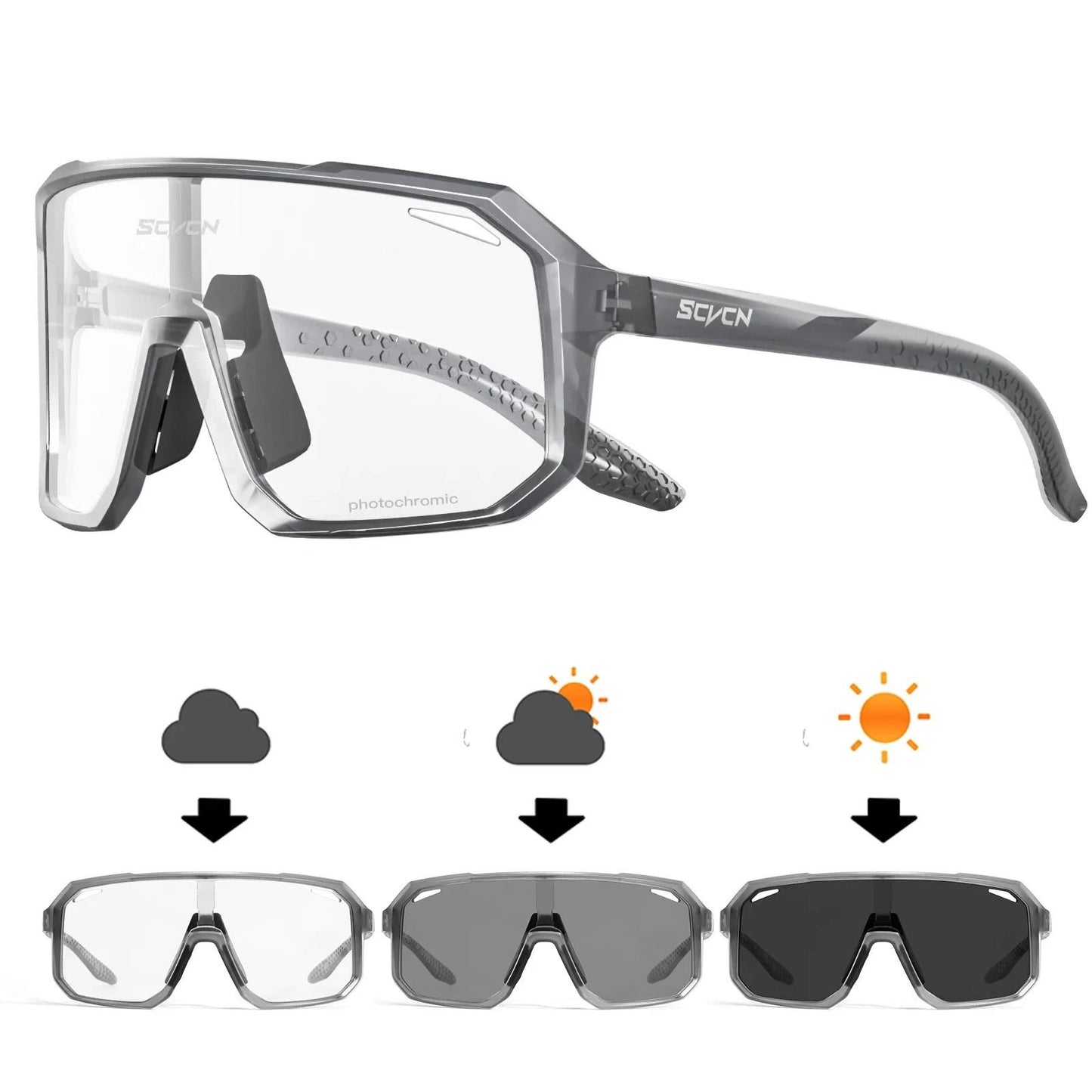 Photochromic UV400 Cycling Glasses For Men And Women Lightweight Sport Sunglasses For Bike Golf And 19