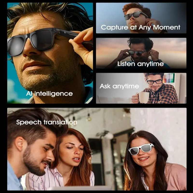 4K HD Smart AI Glasses With Voice Assistant Object Recognition Bluetooth Calls And GPT Powered Came 2
